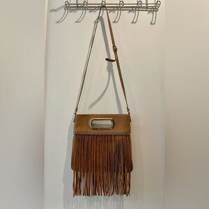 JustFab Tan Fringed Shoulder Bag